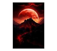 Puzzle Adulte Puzzle 1000 pièces Lune Rouge volcanique Puzzles Adultes à partir de 14 Ans Puzzles de Famille