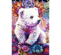 Puzzle Adulte Puzzle 1000 pièces Ours à crinière colorée Puzzles Adultes à partir de 14 Ans Puzzles de Famille