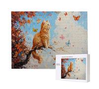 Puzzle Adulte - Puzzle 1000 pièces - Papillon Chat - Adultes et Enfants dès 14 Ans - Puzzles de qualité supérieure - Puzzles pour Adultes Jeu éducatif Challenge Toy Cadeaux 1000 pièces n-350