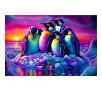 Puzzle Adulte Puzzle 1000 pièces Pingouins colorés Puzzles Adultes à partir de 14 Ans Puzzles de Famille