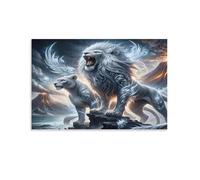 Puzzle Adulte - Puzzle 1000 piècesLion Blanc Mythique Adultes et Enfants dès 14 Ans - Puzzle de qualité supérieure 26x38cm