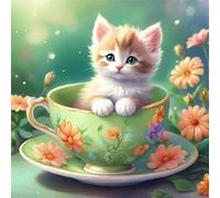 Puzzle Adulte, Puzzle 120 pièces pour Adultes, Jeu éducatif défi Jouet, Détente & Relaxation, Puzzles Impossible pour Jeu Activité Familiale Tasse à thé Chat