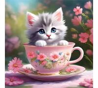 Puzzle Adulte, Puzzle 120 pièces pour Adultes, Jeu éducatif défi Jouet, Détente & Relaxation, Puzzles Impossible pour Jeu Activité Familiale Tasse à thé Animal Chat