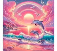 Puzzle Adulte, Puzzle 120 pièces pour Adultes, Jeu éducatif défi Jouet, Détente & Relaxation, Puzzles Impossible pour Jeu Activité Familiale Dauphin de mer Rose