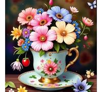 Puzzle Adulte, Puzzle 120 pièces pour Adultes, Jeu éducatif défi Jouet, Détente & Relaxation, Puzzles Impossible pour Jeu Activité Familiale Tasse à thé Marguerite Fleur