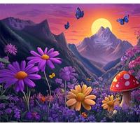 Puzzle Adulte Puzzle 1500 pièces Fleurs Sauvages des Montagnes Puzzles Adultes à partir de 14 Ans Puzzles de Famille