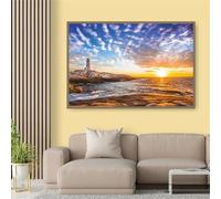 Puzzle Adulte Puzzle 1500 pièces Phare de la mer au Coucher du Soleil Puzzles Adultes à partir de 14 Ans Puzzles de Famille