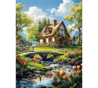 Puzzle Adulte Puzzle 300 pièces Vue sur Le Chalet de Campagne Puzzles Adultes à partir de 14 Ans Puzzles de Famille