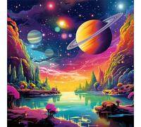 Puzzle Adulte, Puzzle 35 pièces pour Adultes, Jeu éducatif défi Jouet, Détente & Relaxation, Puzzles Impossible pour Jeu Activité Familiale Lac d’Arbre Cosmique