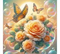 Puzzle Adulte, Puzzle 35 pièces pour Adultes, Jeu éducatif défi Jouet, Détente & Relaxation, Puzzles Impossible pour Jeu Activité Familiale Papillon Rose Jaune