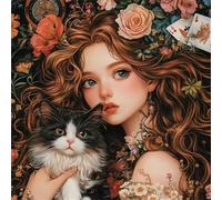 Puzzle Adulte, Puzzle 35 pièces pour Adultes, Jeu éducatif défi Jouet, Détente & Relaxation, Puzzles Impossible pour Jeu Activité Familiale Chat Princesse Elégant