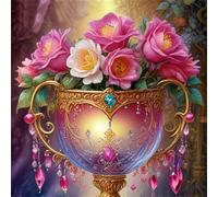 Puzzle Adulte, Puzzle 500 pièces pour Adultes, Jeu éducatif défi Jouet, Détente & Relaxation, Puzzles Impossible pour Jeu Activité Familiale Fleur de Pierre précieuse Rose