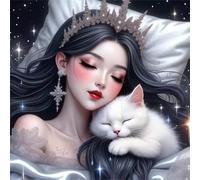 Puzzle Adulte, Puzzle 500 pièces pour Adultes, Jeu éducatif défi Jouet, Détente & Relaxation, Puzzles Impossible pour Jeu Activité Familiale Chat Princesse Blanc