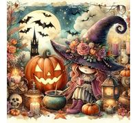 Puzzle Adulte - Puzzles 1000 pièces - Citrouille de sorcière d'halloween - DIY Puzzles,Décoration Familiale,Cadeaux de Vacances Puzzle Jouet