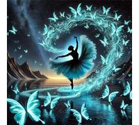Puzzle Adulte - Puzzles 1000 pièces - Fille Ballerine Papillon Fantastique - DIY Puzzles,Décoration Familiale,Cadeaux de Vacances Puzzle Jouet