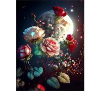 Puzzle Adulte - Puzzles 120 pièces - Roses Fleurs de Lune - DIY Puzzles,Décoration Familiale,Cadeaux de Vacances Puzzle Jouet