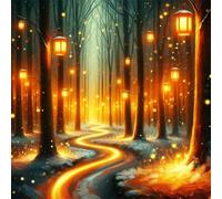 Puzzle Adulte - Puzzles 150 pièces - Vue Nocturne de Fantasy Grove - DIY Puzzles,Décoration Familiale,Cadeaux de Vacances Puzzle Jouet