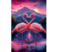 Puzzle Adulte - Puzzles 1500 pièces - Flamants Roses du lac Sunset - DIY Puzzles,Décoration Familiale,Cadeaux de Vacances Puzzle Jouet