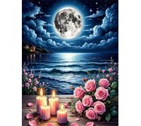 Puzzle Adulte - Puzzles 1500 pièces - Roses de la Mer de la Lune - DIY Puzzles,Décoration Familiale,Cadeaux de Vacances Puzzle Jouet