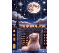 Puzzle Adulte - Puzzles 30 pièces - Chat de la Lune de la Ville - DIY Puzzles,Décoration Familiale,Cadeaux de Vacances Puzzle Jouet