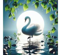 Puzzle Adulte - Puzzles 300 pièces - La Lune du Lac des Cygnes - DIY Puzzles,Décoration Familiale,Cadeaux de Vacances Puzzle Jouet