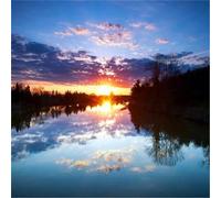 Puzzle Adulte - Puzzles 35 pièces - Paysage fluvial au Coucher du Soleil - DIY Puzzles,Décoration Familiale,Cadeaux de Vacances Puzzle Jouet