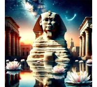 Puzzle Adulte - Puzzles 35 pièces - Statue égyptienne Paysage Fleuri - DIY Puzzles,Décoration Familiale,Cadeaux de Vacances Puzzle Jouet