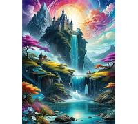 Puzzle Adulte - Puzzles 500 pièces - Paysage de la Cascade du château - DIY Puzzles,Décoration Familiale,Cadeaux de Vacances Puzzle Jouet