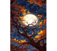 Puzzle Adulte - Puzzles 90 pièces - Paysage de l'arbre de la Lune - DIY Puzzles,Décoration Familiale,Cadeaux de Vacances Puzzle Jouet