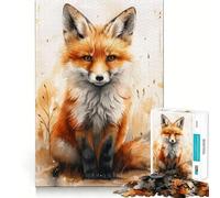 Puzzle Adulte Renard à l'aquarelle Glimmer 1000 pièces Découpe de Haute précision Facile à Apprendre Plaisir en Famille (50x75cm)