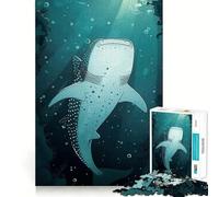 Puzzle Adulte Requin-Baleine dans l'océan,1000 pièces,Jeu de réflexion,Cadeau,découpe de Haute précision,activité relaxante à Faire en Groupe à l'intérieur (50x75cm)