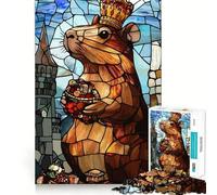 Puzzle Adulte Roi Rat en vitrail, 1000 pièces, Jeu d'exercice Mental, détente, pour Les vœux du Père Noël 38x26cm