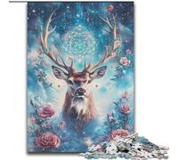 Puzzle Adulte Roses et Cerfs 1000 pièces, Jeux éducatifs, décoration d'intérieur, Cadeau d'anniversaire, décoration Murale (50x75cm)