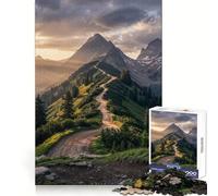 Puzzle Adulte Route de Montagne au Coucher du Soleil, 1000 pièces, Jeu d'esprit, Anti-Stress, à Assembler, Joli Cadeau (38x52cm)