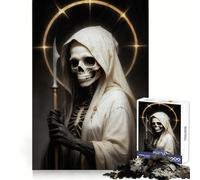 Puzzle Adulte Santa Muerte Blanc, 1000 pièces, Puzzle stratégique, réflexion, évasion, Assemblage précis, Joli Cadeau (38x26cm)