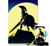 Puzzle Adulte Silhouette de Guerrier Spartiate, 1000 pièces, Jeu de logique et d'habileté, à découper avec précision, pièce de Collection 38x52cm