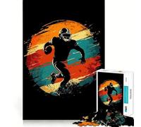 Puzzle Adulte Silhouette de Joueur de Football américain,1000 pièces,Jeu de Stimulation Cognitive,emboîtement précis,sans espaces,activité apaisante pour la détente mentale (50x75cm)