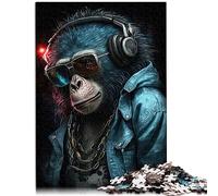 Puzzle Adulte Singe DJ Puzzle 1000 pièces adapté aux Adultes Puzzles en Carton Puzzle éducatifFamilyGame Taille : 26x38cm