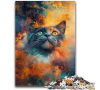 Puzzle Adulte Smoke Cat 1000 pièces, Difficile à réaliser, mais Amusant et Humoristique, Cadeau d'anniversaire, décoration Murale (38x26cm)