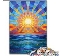 Puzzle Adulte Soleil Levant sur l'océan 1000 pièces Jeu Difficile et Stimulant pour Toute la Famille Interaction Parent-Enfant (50x75cm)
