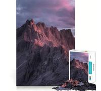 Puzzle Adulte Sommets montagneux au Coucher du Soleil, 1000 pièces, Jeu de réflexion, Anti-Stress, Design à Assembler, Joli Cadeau (38x26cm)