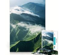 Puzzle Adulte Sommets montagneux dans Les Nuages 1000 pièces Jeu d'exercice Mental Soulagement des tensions Design élégant (38x26cm)