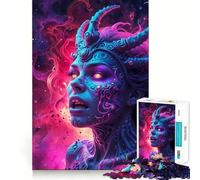 Puzzle Adulte Sorcière de l'enfer 1000 pièces Jeu de mémoire Amusant Assemblage Stable Pièces Qui ne bougent Pas Format Compact Idéal pour des Moments de Jeu en Famille (38x26cm)
