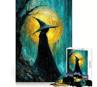 Puzzle Adulte Sorcière sous la Pluie avec la Lune 1000 pièces Pensée Claire, détente et évasion Bords précis Cadeau de Noël (50x75cm)