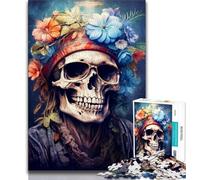 Puzzle Adulte Soulful Harmony Skull 1000 pièces Cadeaux pour Adultes Jouets éducatifs Jeux Anti-Stress liste de souhaits avec Père Noël (38x26cm)