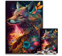 Puzzle Adulte Spirit Wolf 1000 pièces en Bois, pour Noël, Halloween, Pâques et Le Nouvel an 50x75cm/19,68x29,52 Pouces