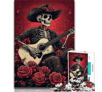 Puzzle Adulte Squelette Jouant du Piano 1000 pièces, Anti-Stress, défi Difficile, à Offrir en Cadeau à Toute la Famille 50x75cm
