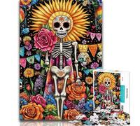 Puzzle Adulte Squelette Mort-Vivant 1000 pièces, Difficile à compléter mais Amusant et Humoristique avec Affiche et fiche de Questions-réponses Assorties 38x26cm