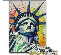 Puzzle Adulte Statue de la Liberté 1000 pièces Difficile, à partir de 14 Ans Décoration Murale Cadeau d'anniversaire Noël (50x75cm)