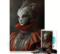 Puzzle Adulte Steampunk Portrait de Dame, 1000 pièces, renforce la mémoire, Calme et apaisant, Art aux Bords Nets, Objet de Collection 38x26cm